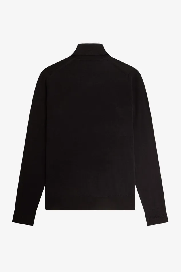 Men Roll Neck Jumper Navy Fred Perry Knitwear