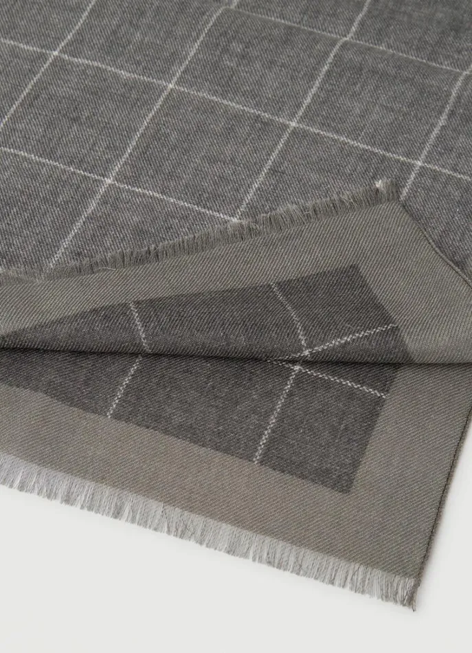 Men Scarves and Caps Hackett London Checked Wool And Silk Scarf Green