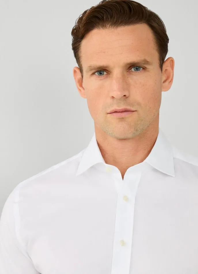 Men Shirts Hackett London Classic Fit DoubleCuff Shirt White