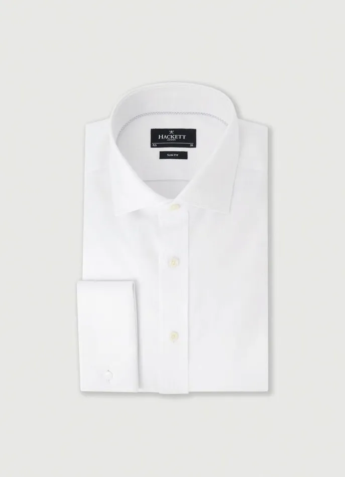 Men Shirts Hackett London Classic Fit DoubleCuff Shirt White