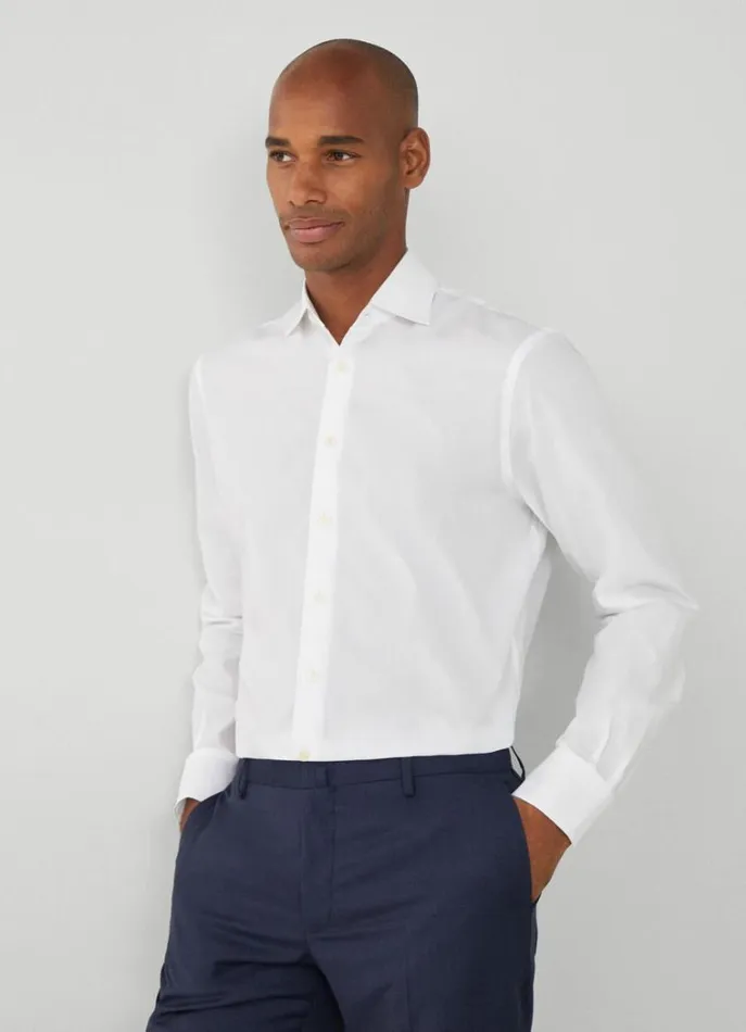 Men Shirts Hackett London Classic Fit Poplin Shirt White
