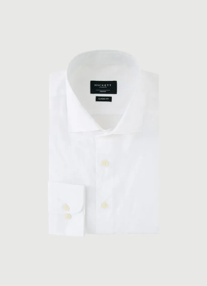 Men Shirts Hackett London Classic Fit Poplin Shirt White