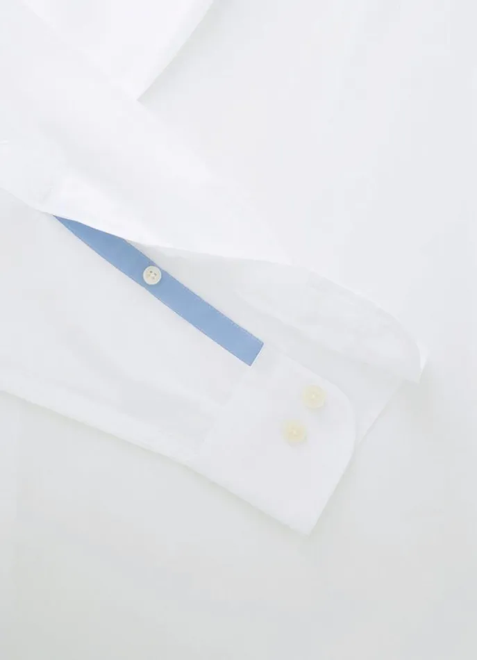 Men Shirts Hackett London Classic Fit Poplin Shirt White