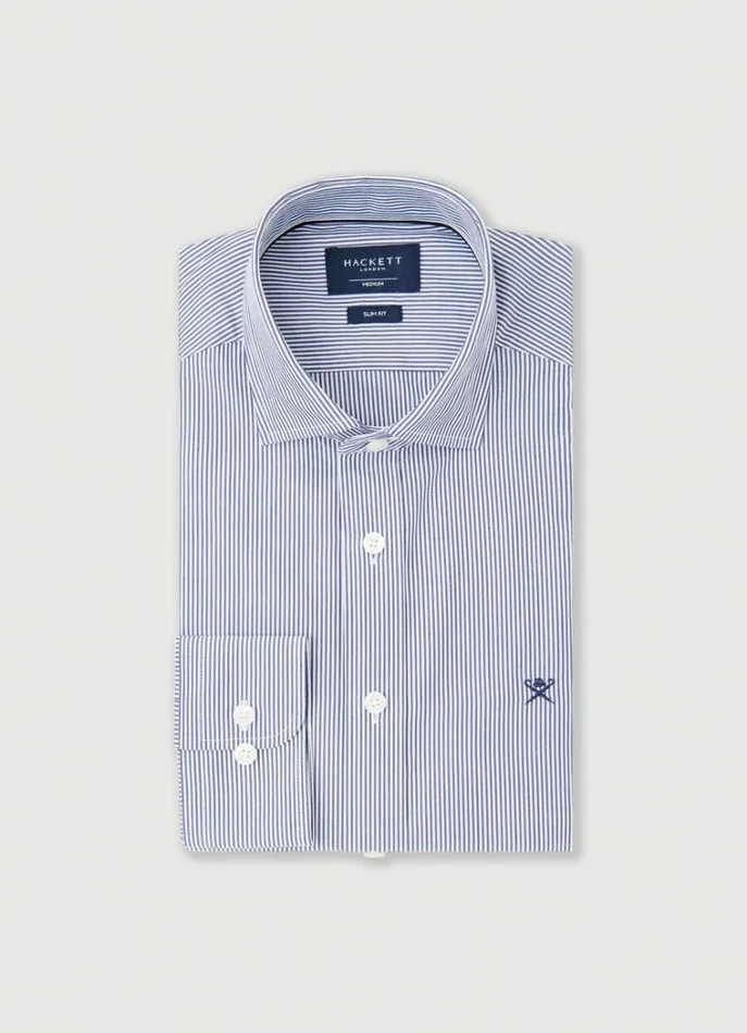Men Shirts Hackett London Slim Fit Bengal Striped Shirt Navy