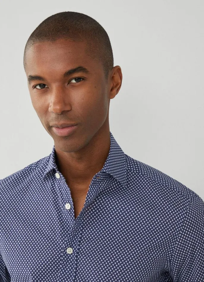 Men Shirts Hackett London Slim Fit Floral Shirt Navy