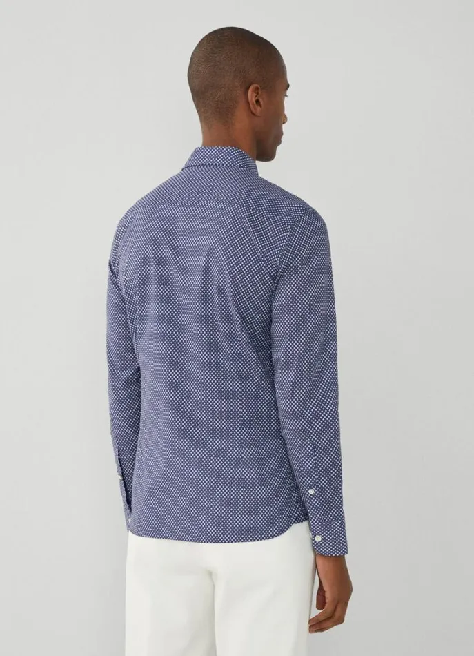 Men Shirts Hackett London Slim Fit Floral Shirt Navy