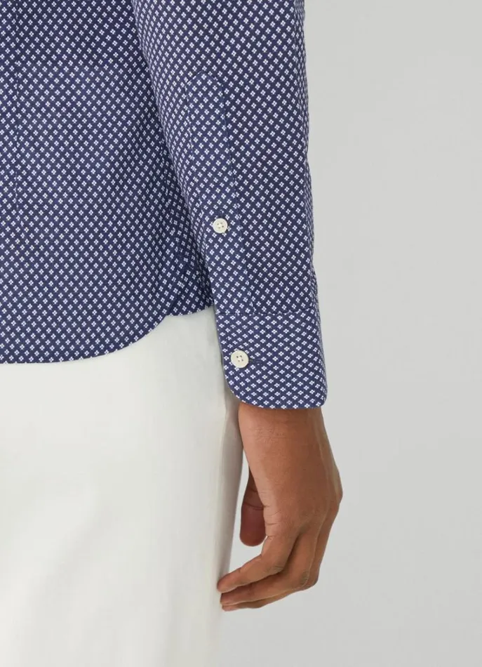 Men Shirts Hackett London Slim Fit Floral Shirt Navy