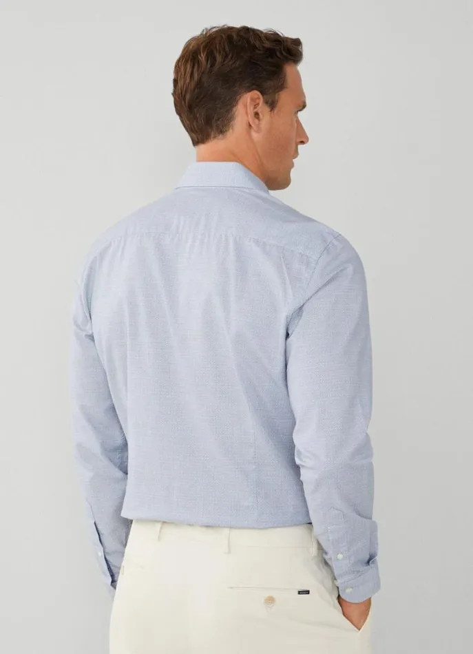 Men Shirts Hackett London Slim Fit Foulard Shirt Bluegrey