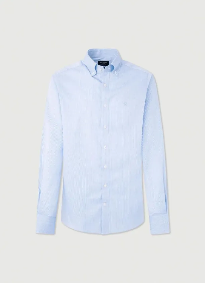 Men Shirts Hackett London Slim Fit Gingham Shirt Sky Blue