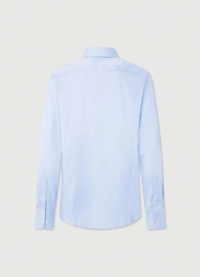 Men Shirts Hackett London Slim Fit Gingham Shirt Sky Blue