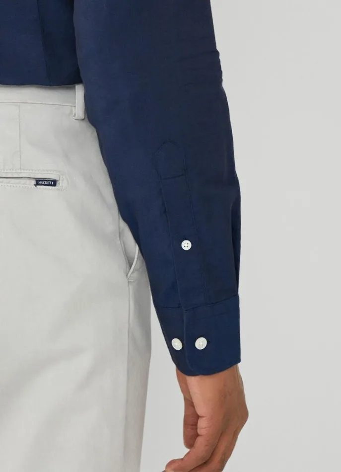 Men Shirts Hackett London Slim Fit Heathered Shirt Navy