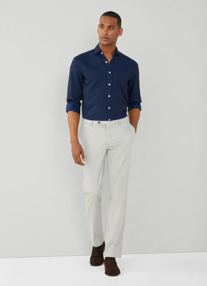 Men Shirts Hackett London Slim Fit Heathered Shirt Navy