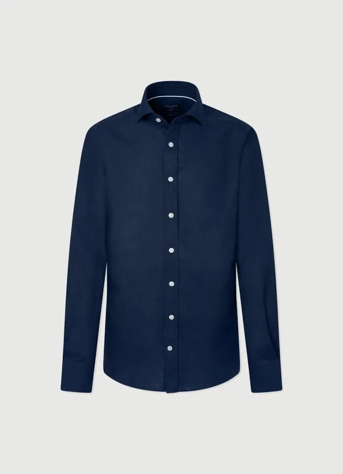 Men Shirts Hackett London Slim Fit Heathered Shirt Navy