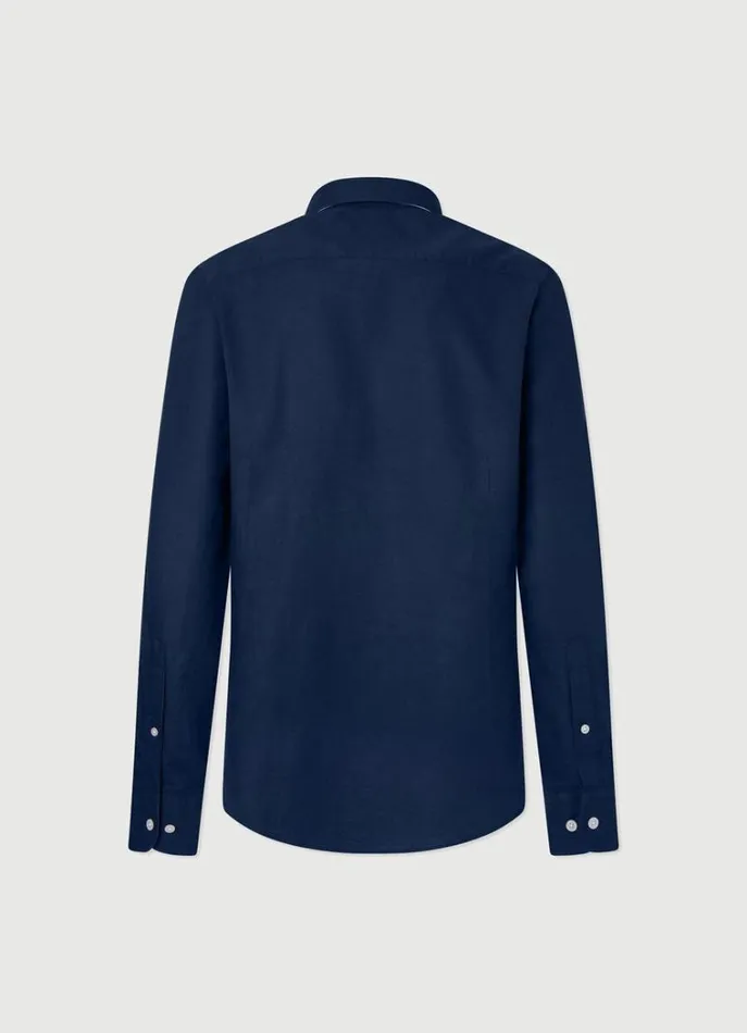 Men Shirts Hackett London Slim Fit Heathered Shirt Navy