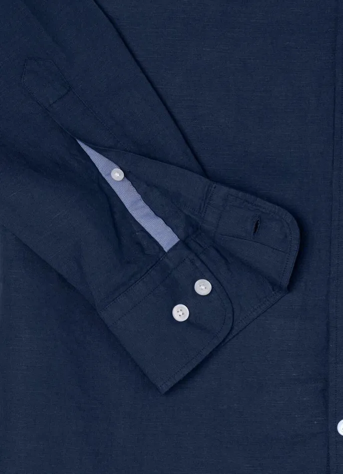 Men Shirts Hackett London Slim Fit Heathered Shirt Navy