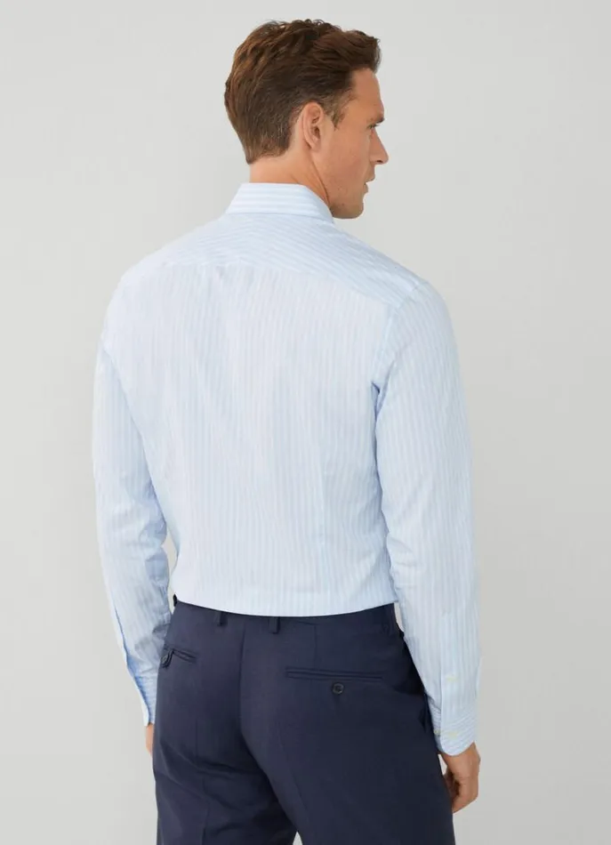 Men Shirts Hackett London Slim Fit Striped Shirt Skywhite