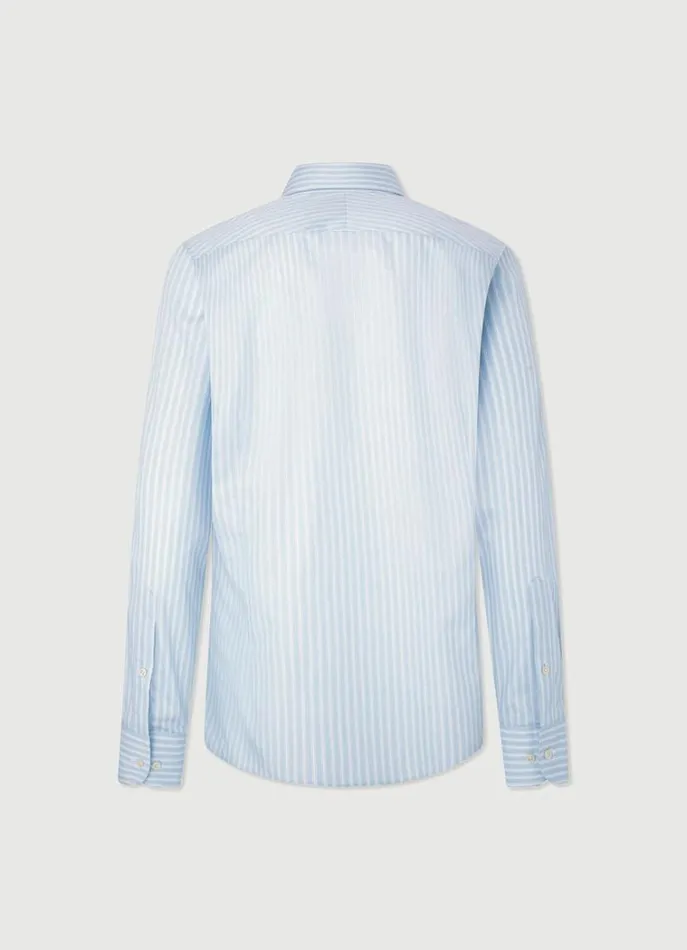 Men Shirts Hackett London Slim Fit Striped Shirt Skywhite