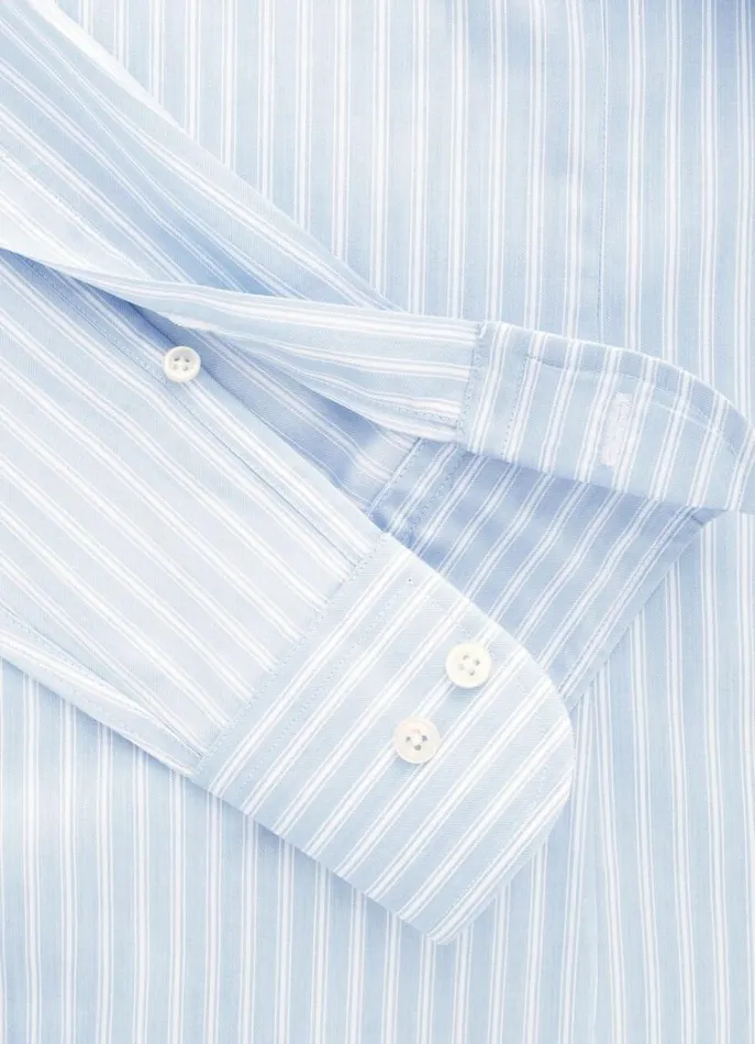 Men Shirts Hackett London Slim Fit Striped Shirt Skywhite