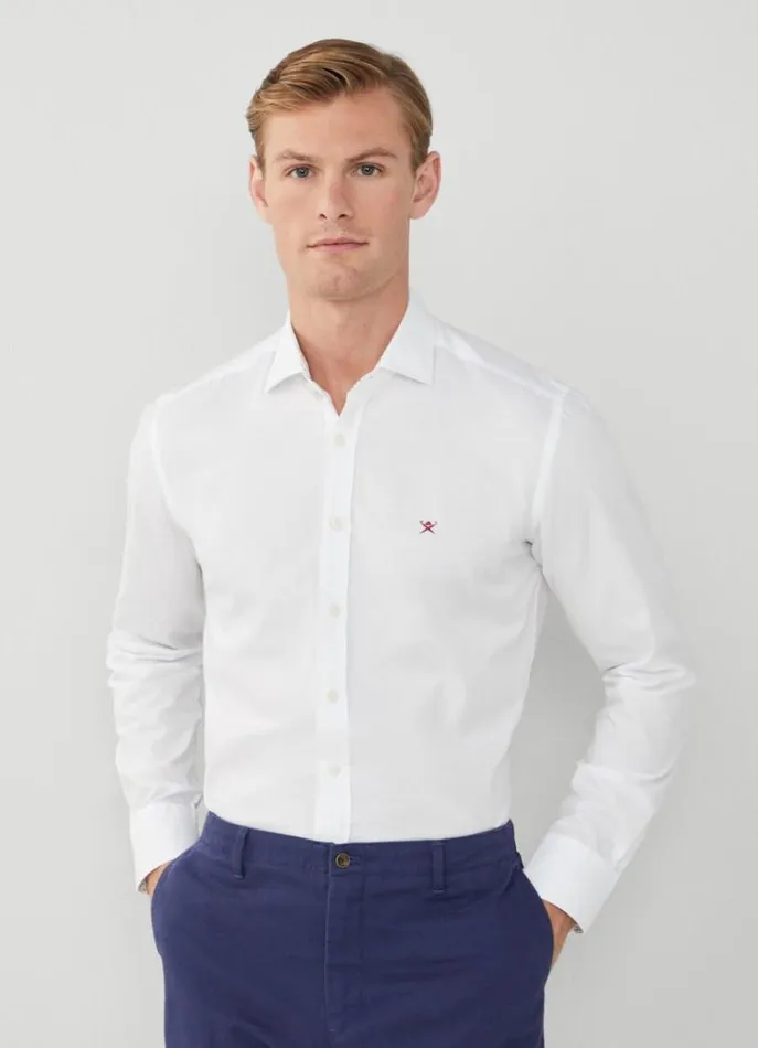 Men Shirts Hackett London Slim Fit Twill Shirt White