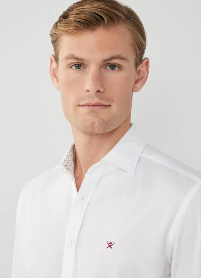 Men Shirts Hackett London Slim Fit Twill Shirt White