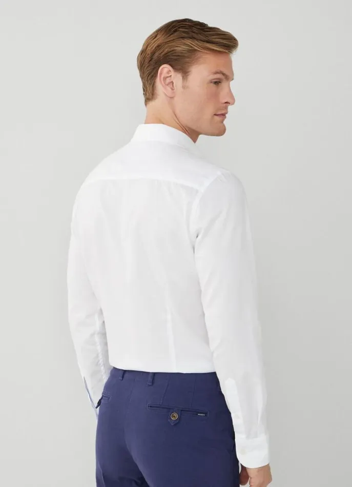 Men Shirts Hackett London Slim Fit Twill Shirt White