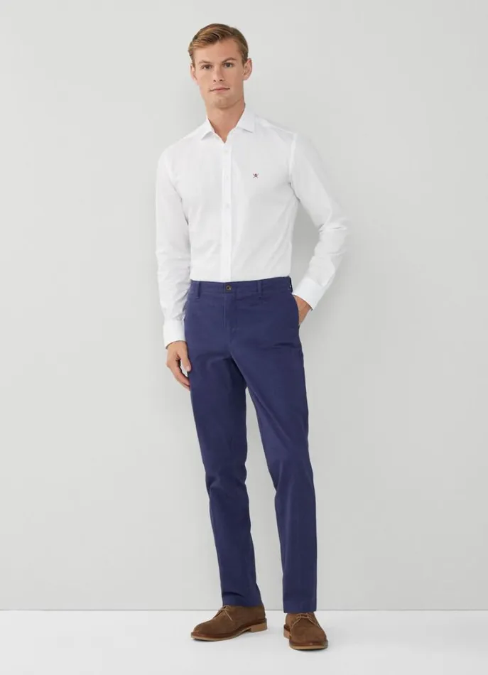 Men Shirts Hackett London Slim Fit Twill Shirt White
