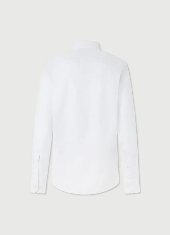 Men Shirts Hackett London Slim Fit Twill Shirt White
