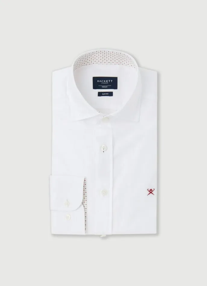Men Shirts Hackett London Slim Fit Twill Shirt White