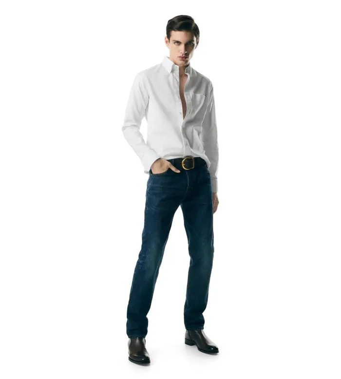 Men Shirts Tom Ford American Oxford Slim Fit Shirt White Men Shirts Tom Ford American Oxford Slim Fit Shirt White