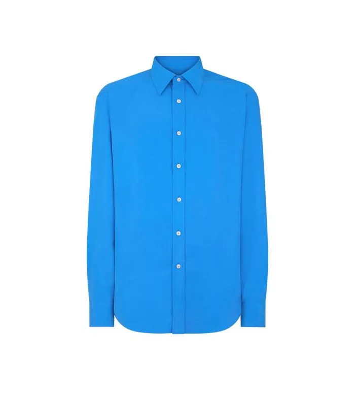 Men Shirts Tom Ford Silk Habotai Slim Fit Shirt Royal Blue