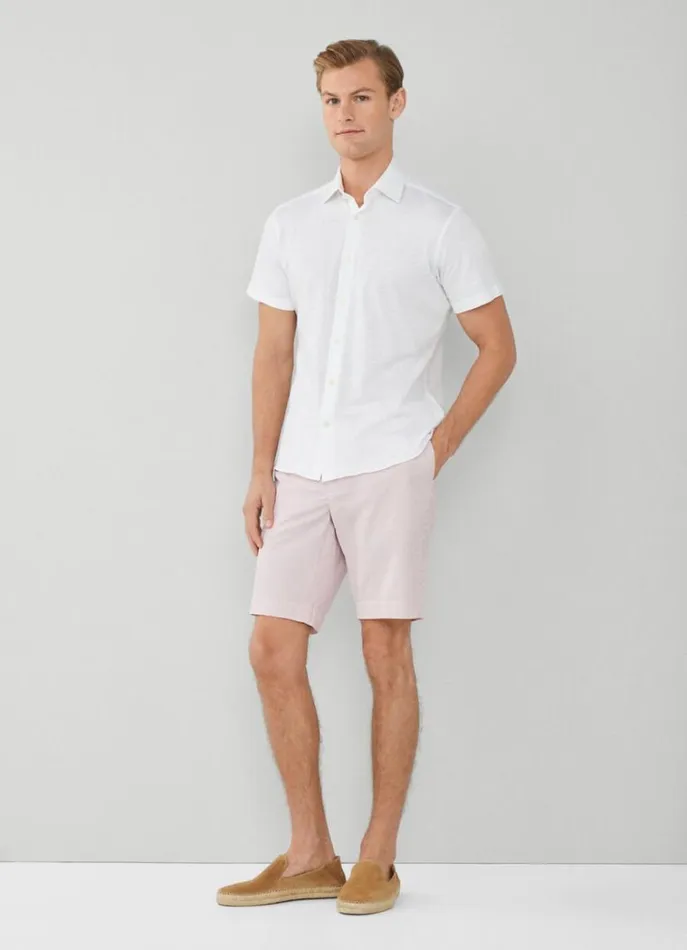 Men Shorts Hackett London Slim Fit Striped Kensington Shorts Dusty Pink