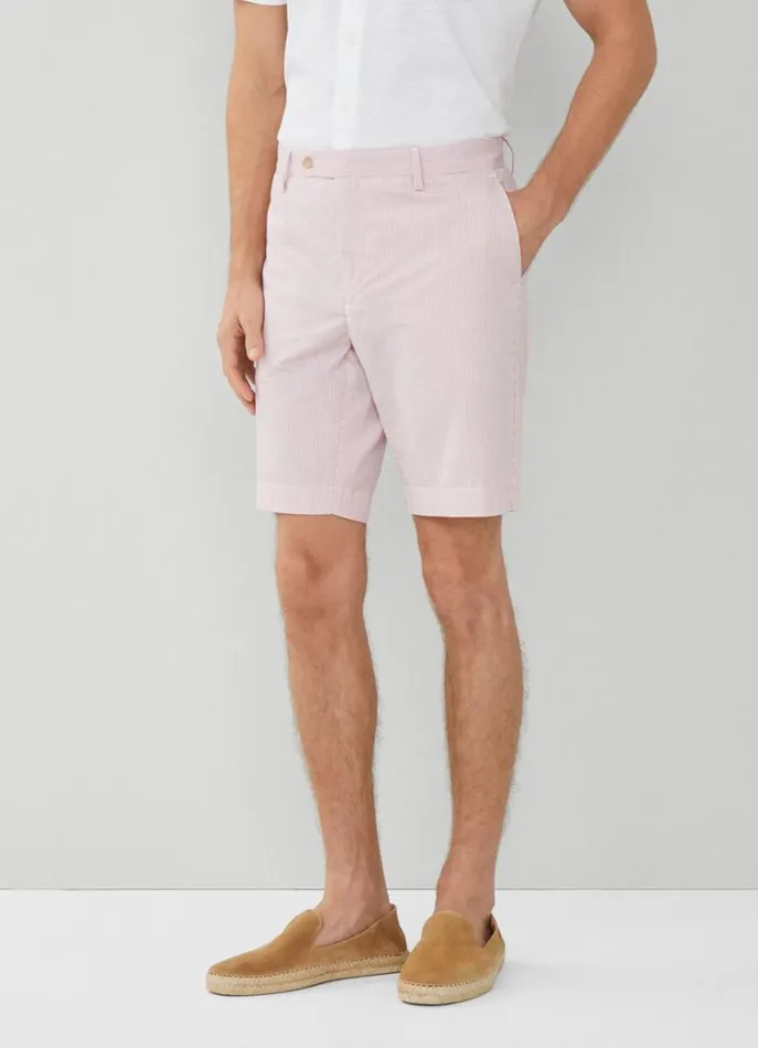 Men Shorts Hackett London Slim Fit Striped Kensington Shorts Dusty Pink