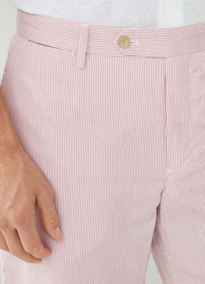 Men Shorts Hackett London Slim Fit Striped Kensington Shorts Dusty Pink