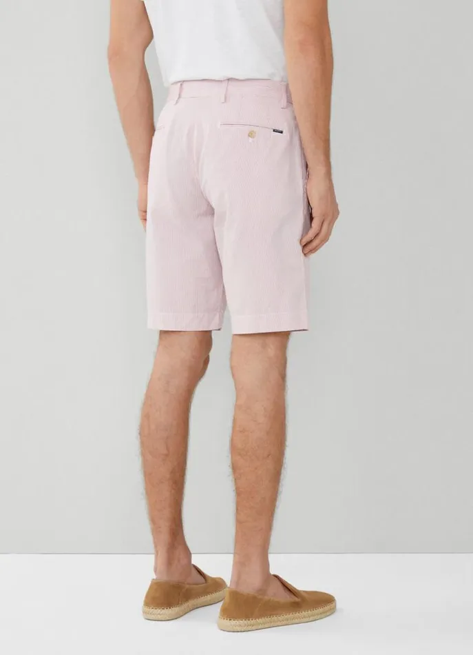 Men Shorts Hackett London Slim Fit Striped Kensington Shorts Dusty Pink