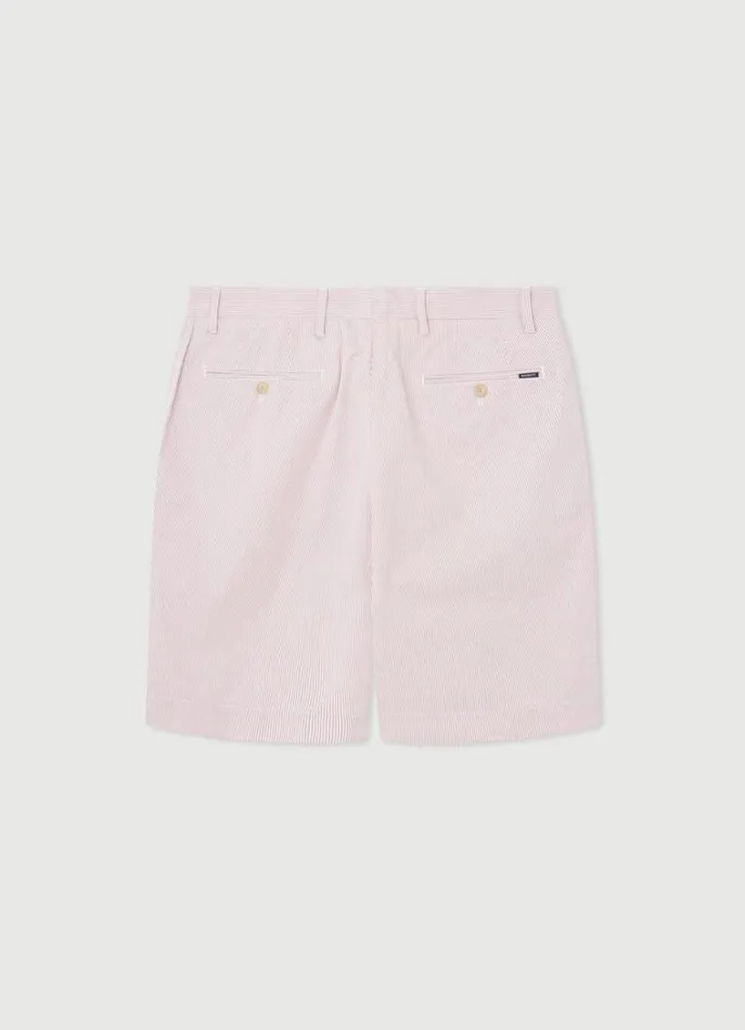 Men Shorts Hackett London Slim Fit Striped Kensington Shorts Dusty Pink