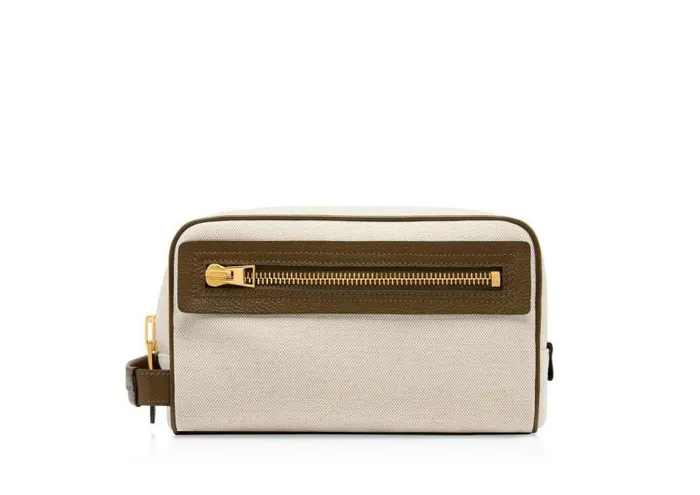 Men Small Leather Goods Tom Ford Canvas And Grain Leather Wash Bag Rope Olive Men Small Leather Goods Tom Ford Canvas And Grain Leather Wash Bag Rope Olive
