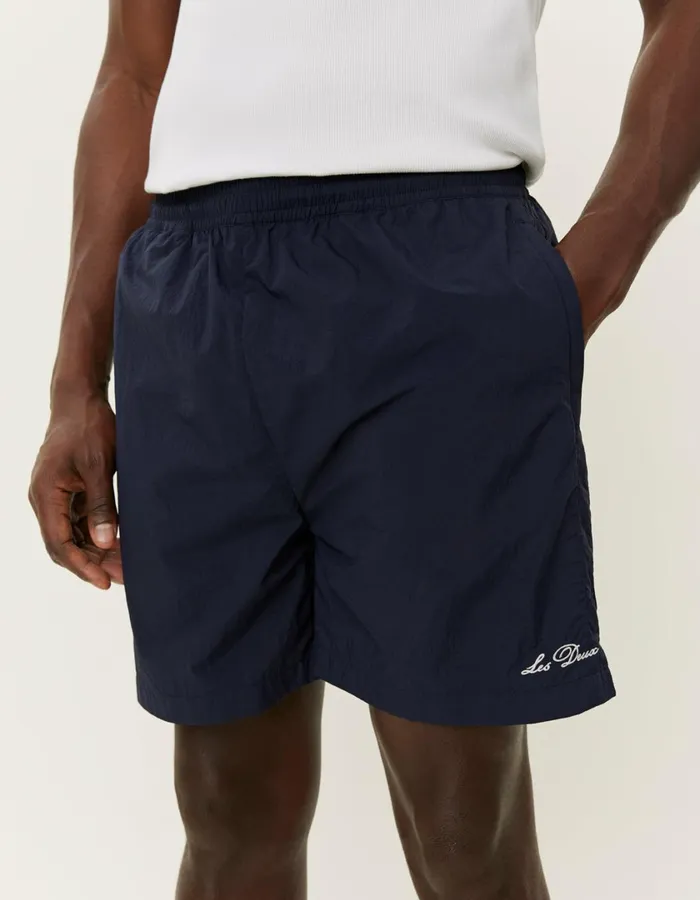 Men Smith Track Shorts 8211 Dark Navy Les Deux Shorts
