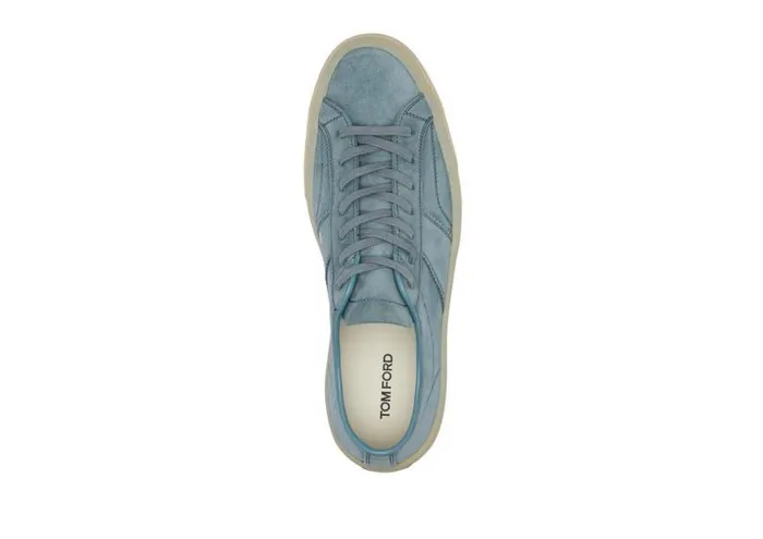Men Sneakers Tom Ford Suede Cambridge Sneaker Light Blue Opal White Men Sneakers Tom Ford Suede Cambridge Sneaker Light Blue Opal White
