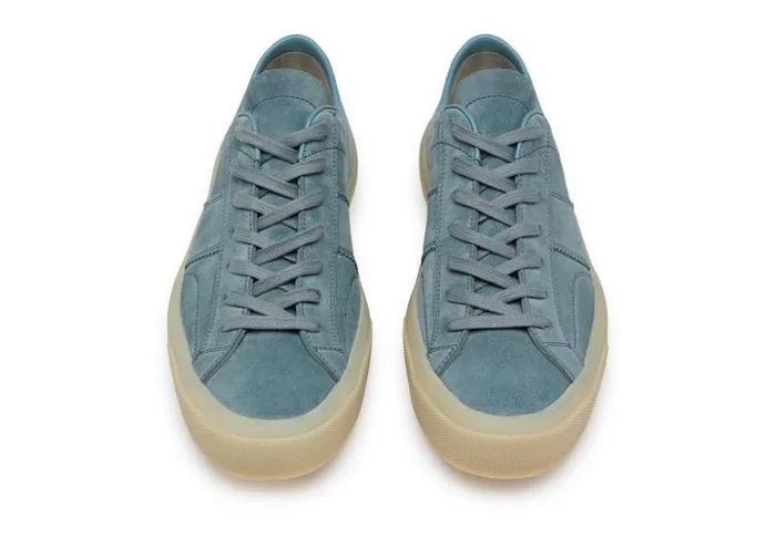 Men Sneakers Tom Ford Suede Cambridge Sneaker Light Blue Opal White Men Sneakers Tom Ford Suede Cambridge Sneaker Light Blue Opal White