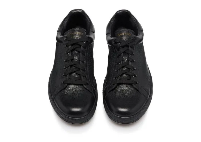 Men Sneakers Tom Ford Warwick Grained Leather Sneaker Black Men Sneakers Tom Ford Warwick Grained Leather Sneaker Black
