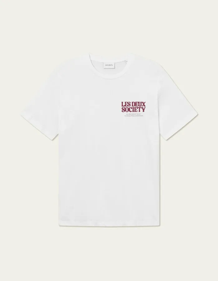 Men Society TShirt 8211 WhiteBeet Red Les Deux Tshirts