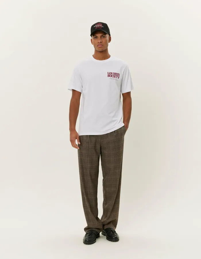 Men Society TShirt 8211 WhiteBeet Red Les Deux Tshirts