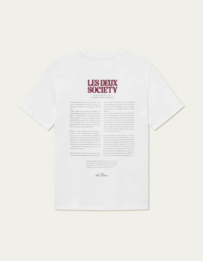 Men Society TShirt 8211 WhiteBeet Red Les Deux Tshirts