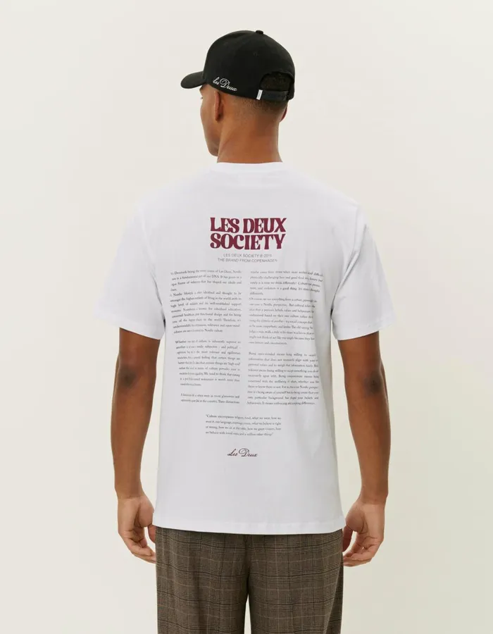 Men Society TShirt 8211 WhiteBeet Red Les Deux Tshirts