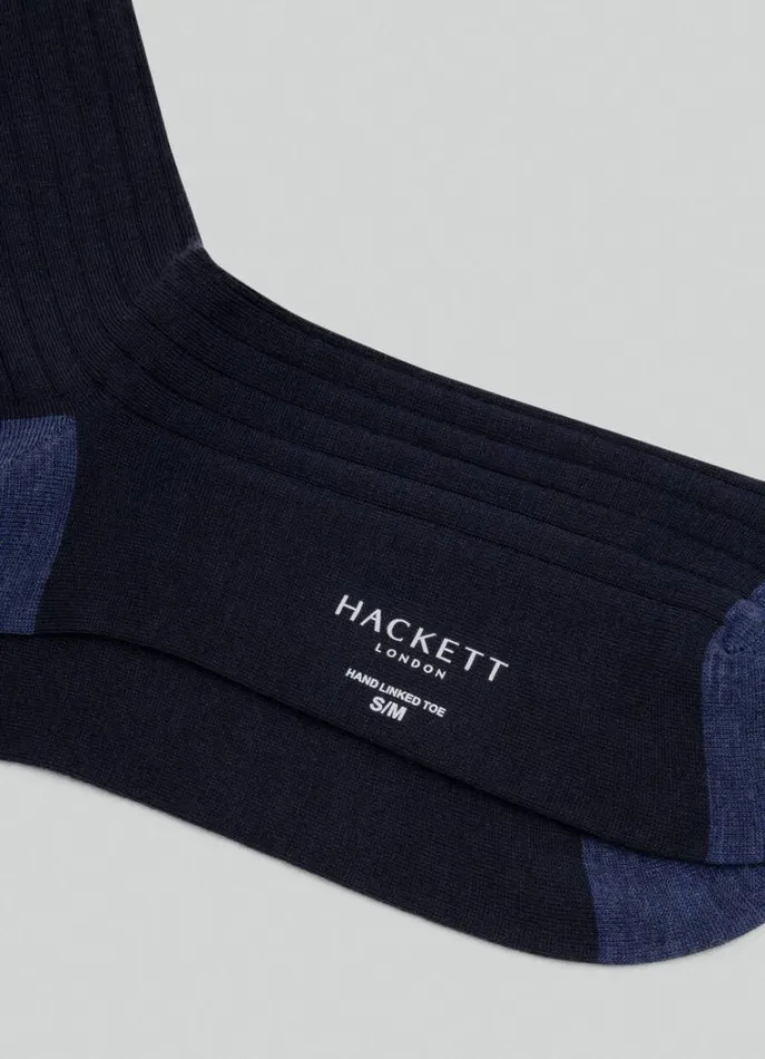 Men Socks and Underwear Hackett London Merino Wool Socks Navy