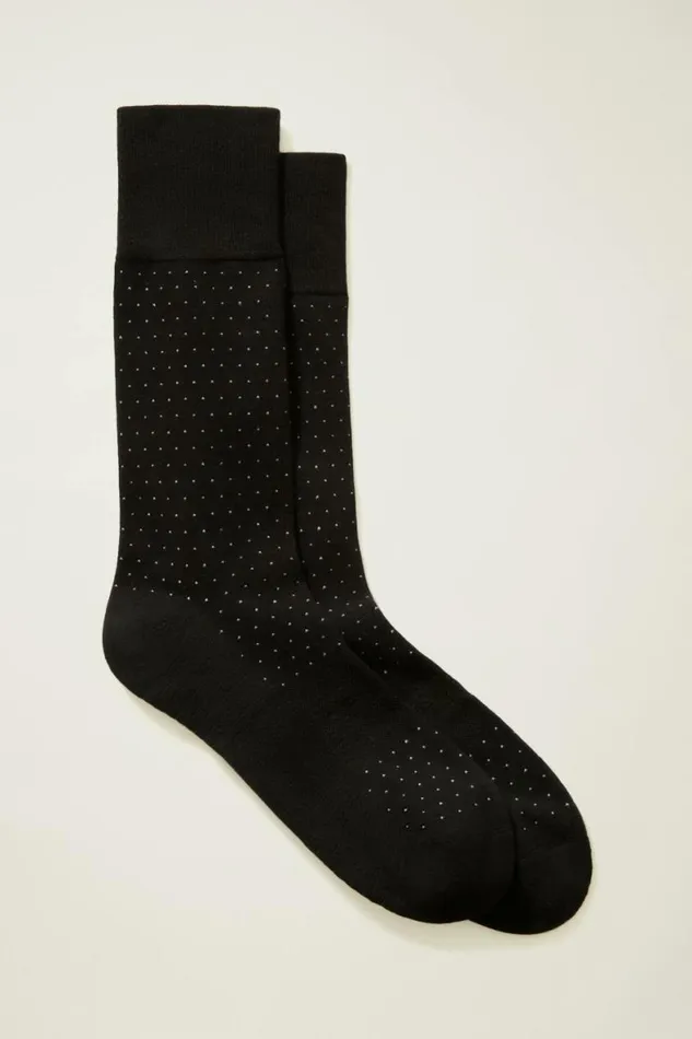 Men Soft Everyday Socks Black Pin Dot Bonobos Socks and Underwear