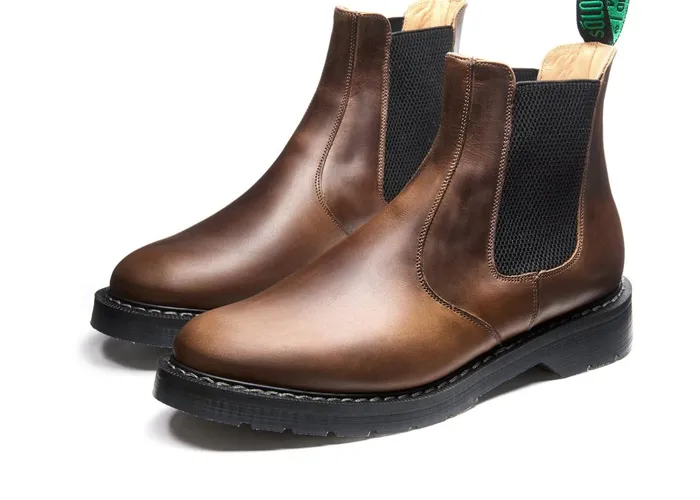 Men Solovair Chelsea Boots Gaucho Crazy Horse Dealer Boot