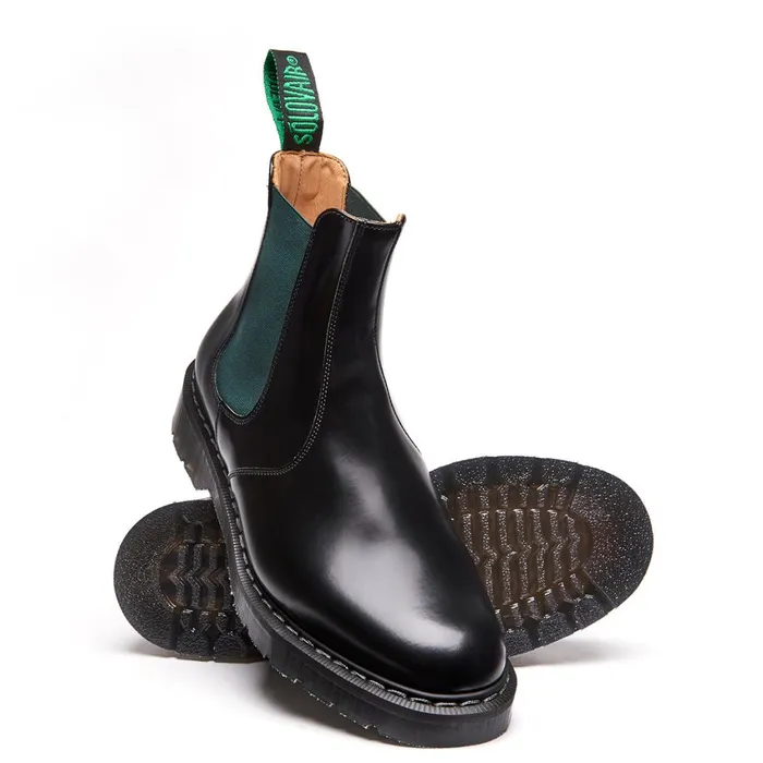 Men Solovair Chelsea Boots Green and Black Dealer Boot