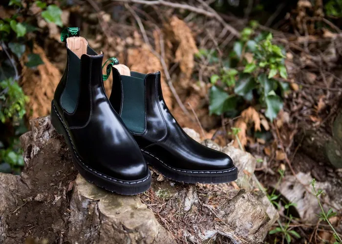 Men Solovair Chelsea Boots Green and Black Dealer Boot