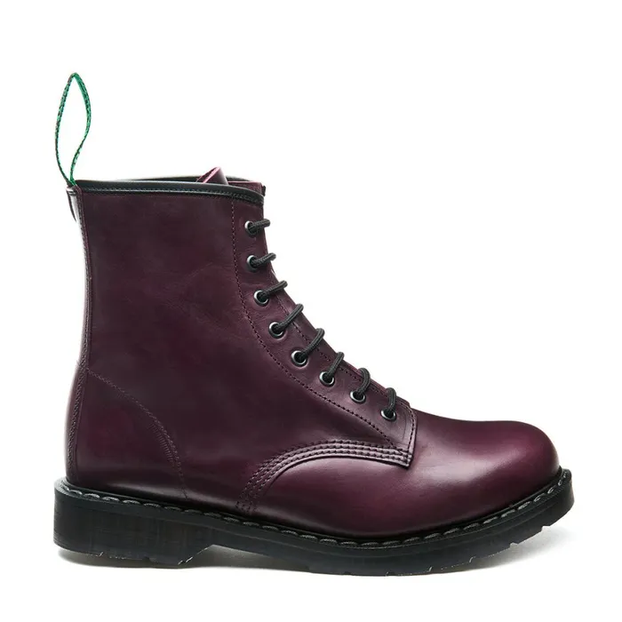 Men Solovair Derby Boots Burgundy Gaucho 8 Eye Derby Boot